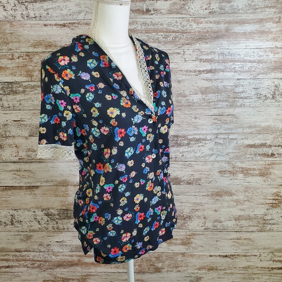 Cosabella Tops - PAUL & JOE Painted Rose Denise Button Top